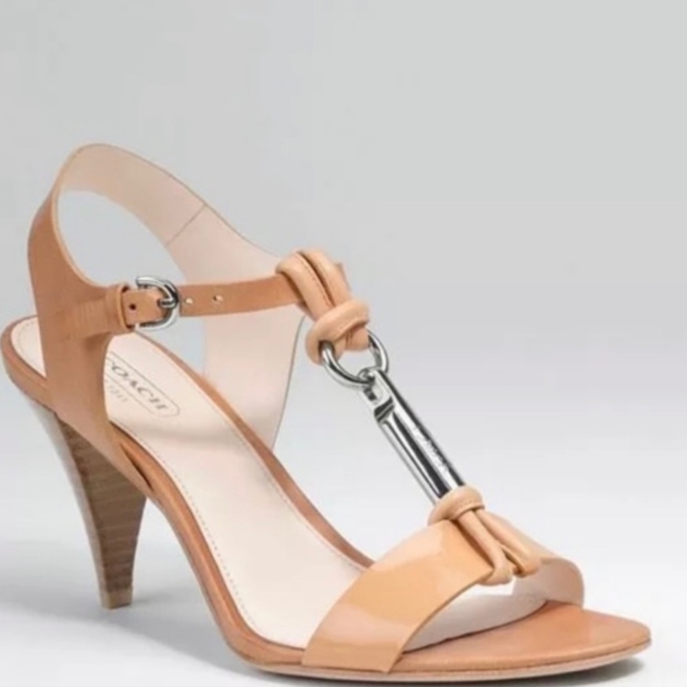 Coach Cream Heeled Sandals